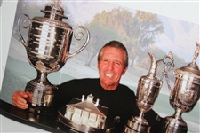 Gary Player Signed Grand Slam Trophy Panoramic Collage JSA ALOA