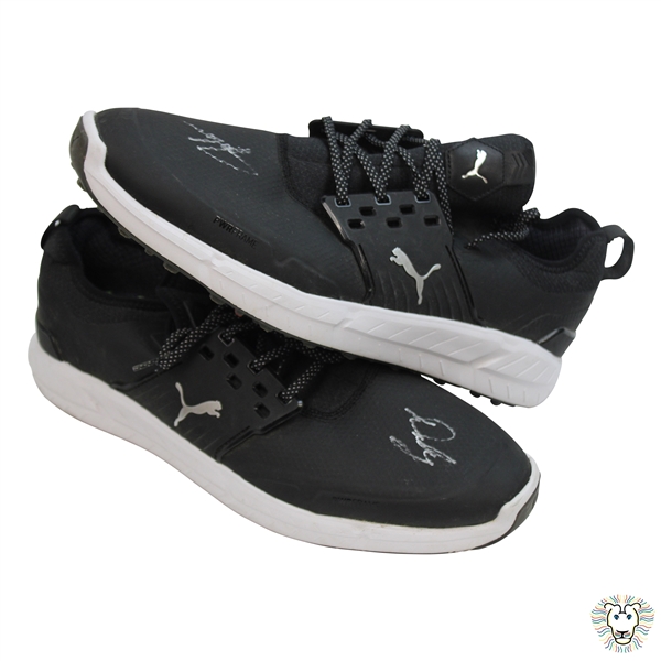 John Daly Signed Match Used Black & White Puma Golf Shoes - Daly Collection