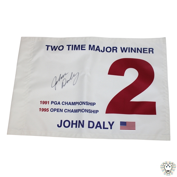 John Daly Signed 2 Time Major Winner Flag - Daly Collection JSA ALOA