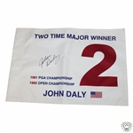 John Daly Signed 2 Time Major Winner Flag - Daly Collection JSA ALOA