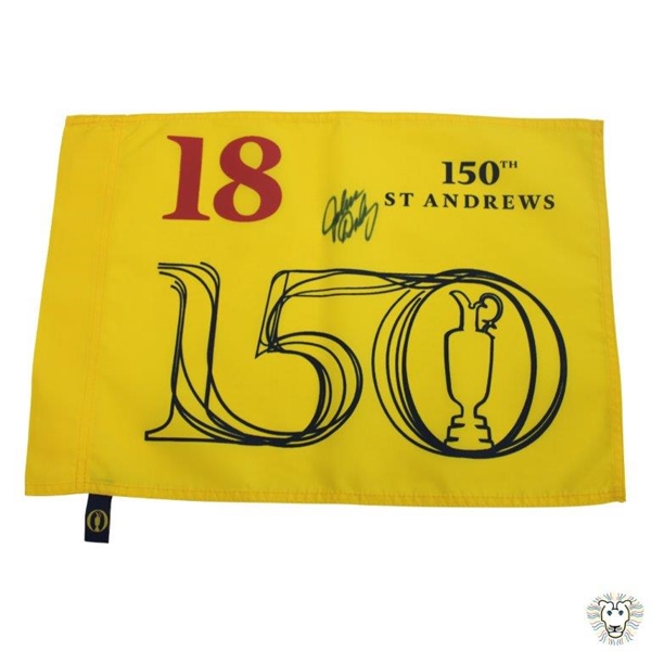 John Daly Signed 2022 OPEN Championship at St Andrews Yellow Flag JSA ALOA