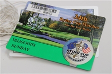 2001 Ryder Cup At The Belfry Ticket Set