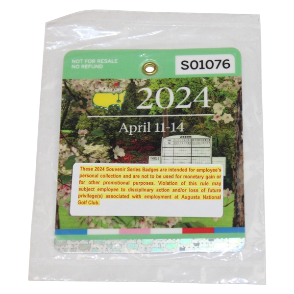 2024 Masters Tournament SERIES Badge #S01077 - Scottie Scheffler Winner