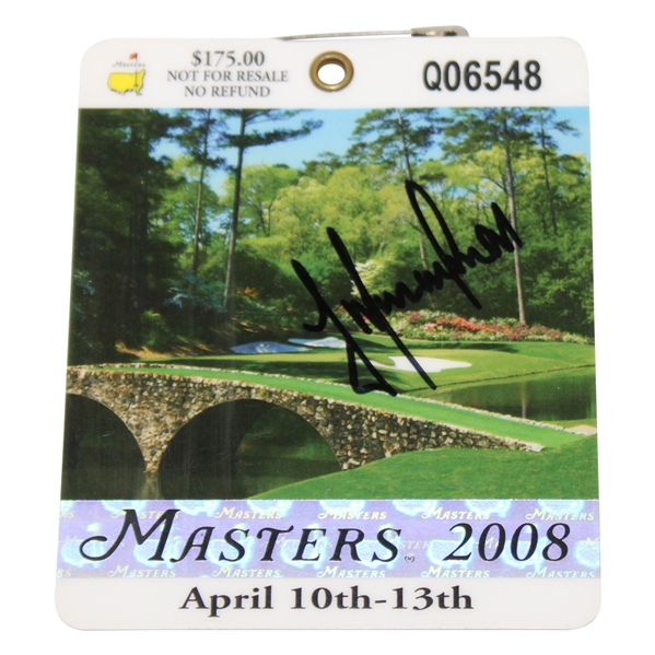 Trevor Immelman Signed 2008 Masters Tournament SERIES Badge #Q06548 JSA ALOA