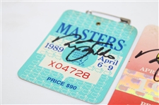 Nick Faldo Signed 1989, 1990, & 1996 Masters Tournament SERIES Badges JSA ALOA