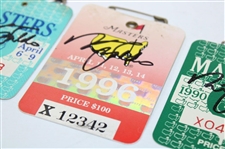 Nick Faldo Signed 1989, 1990, & 1996 Masters Tournament SERIES Badges JSA ALOA