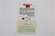 Bernhard Langer Signed 1985 & 1993 Masters Series Badges JSA ALOA