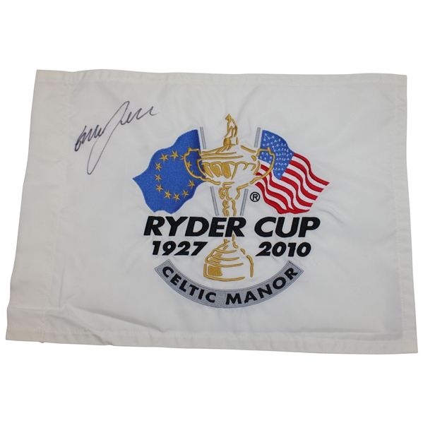 Graeme McDowell Signed 2010 Ryder Cup at Celtic Manor Embroidered Flag JSA ALOA