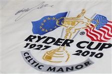 Graeme McDowell Signed 2010 Ryder Cup at Celtic Manor Embroidered Flag JSA ALOA