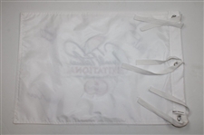 McDowell, Poulter & Snedeker Signed Arnold Palmer Inv. White Embroidered Flag JSA ALOA