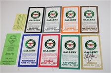 1993 US Open at Baltusrol Golf Club Ticket Set + Janzen Signed Sunday Tkt JSA ALOA 