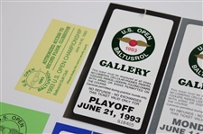1993 US Open at Baltusrol Golf Club Ticket Set + Janzen Signed Sunday Tkt JSA ALOA 
