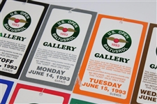 1993 US Open at Baltusrol Golf Club Ticket Set + Janzen Signed Sunday Tkt JSA ALOA 