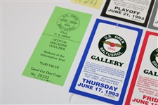 1993 US Open at Baltusrol Golf Club Ticket Set + Janzen Signed Sunday Tkt JSA ALOA 