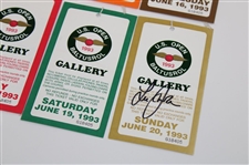 1993 US Open at Baltusrol Golf Club Ticket Set + Janzen Signed Sunday Tkt JSA ALOA 