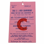 1984 US Open at Winged Foot Golf Club Grounds & Clubhouse Daily Ticket #06412 - Zoeller Win