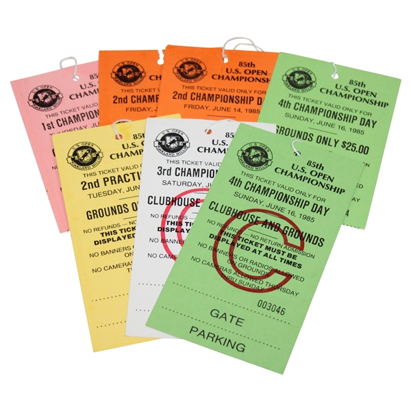 1985 US Open at Oakland Hills Ticket Set - North Win