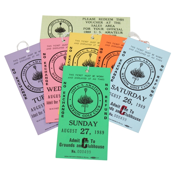 1989 US Amateur Championship at Merion Golf Club Grounds & Clubhouse Ticket Set
