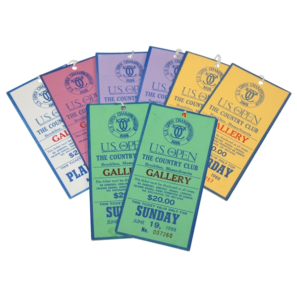 1988 US Open at The Country Club Gallery Ticket Set #007260 - Strange Win