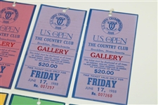 1988 US Open at The Country Club Gallery Ticket Set #007260 - Strange Win