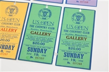 1988 US Open at The Country Club Gallery Ticket Set #007260 - Strange Win