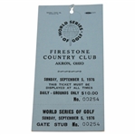 1976 World Series Of Golf at Firestone Country Club Sunday Ticket #00254