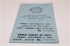 1976 World Series Of Golf at Firestone Country Club Sunday Ticket #00254