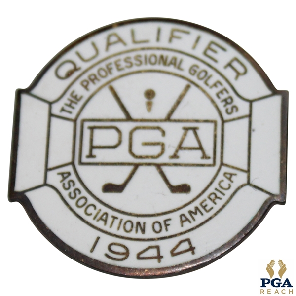 1944 PGA Championship at Manito G&CC Contestant Badge - Bob Hamilton Winner