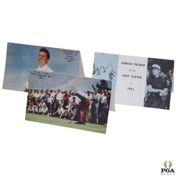 Three (3) 1963 Golf Exhibition Information Cards