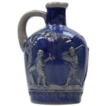 c.1900 Simon Peter Gerz of Lohr Ges Gesch German Golf Scene Blue Growler Jug
