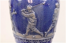 c.1900 Simon Peter Gerz of Lohr Ges Gesch German Golf Scene Blue Growler Jug