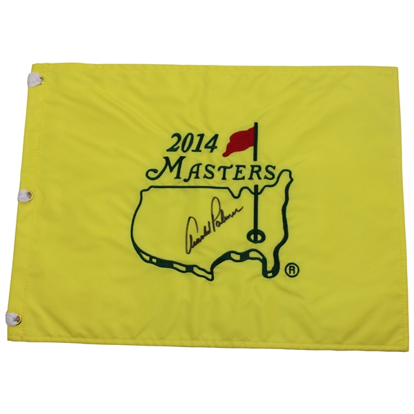 Arnold Palmer Signed 2014 Masters Tournament Embroidered Flag JSA ALOA