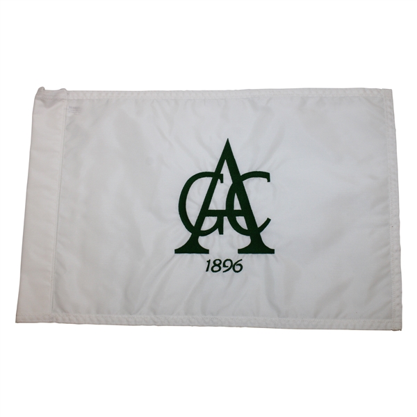 Aronimink Golf Club White with Green Logo Embroidered Flag