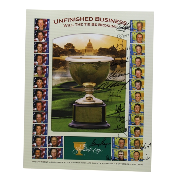 Gary Player & International Team Signed 2005 Presidents Cup Poster JSA ALOA