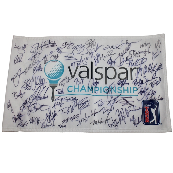 Tiger Woods, Rory & Field Signed Valspar Championship Flag JSA ALOA
