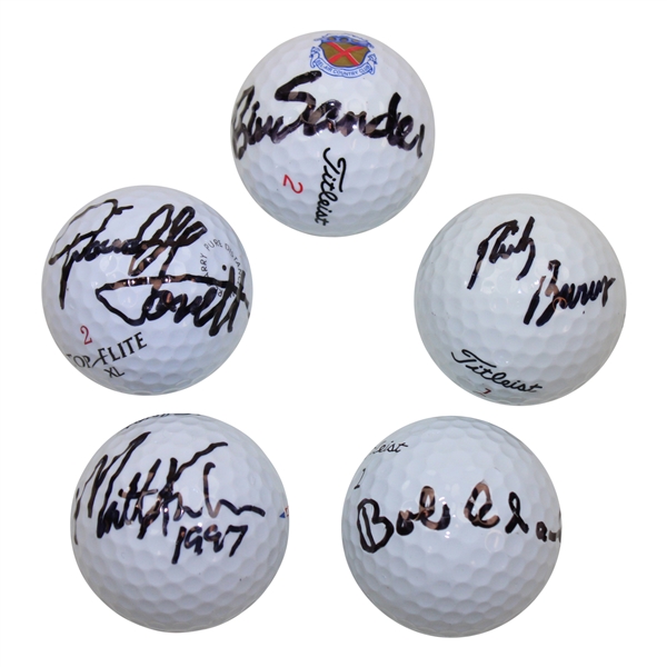 Bob Charles, Matt Kuchar & Three (3) other PGA Stars Signed Golf Balls JSA ALOA