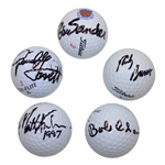 Bob Charles, Matt Kuchar & Three (3) other PGA Stars Signed Golf Balls JSA ALOA