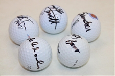 Bob Charles, Matt Kuchar & Three (3) other PGA Stars Signed Golf Balls JSA ALOA