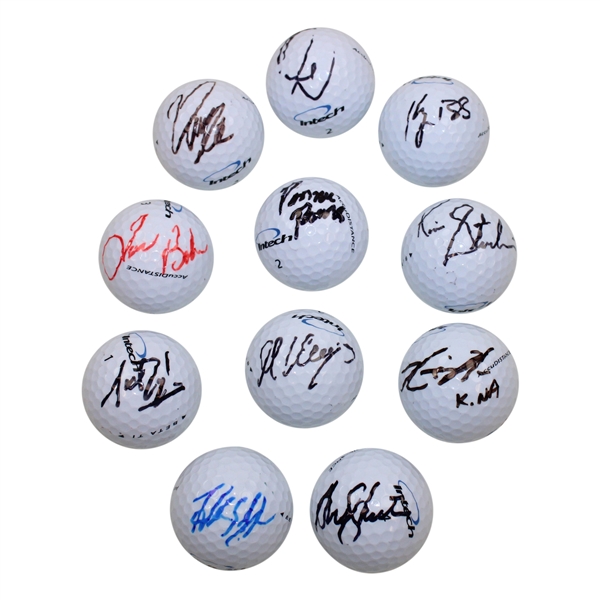 Kaymer, North, Na & Eight (8) other PGA Stars Signed Golf Balls JSA ALOA