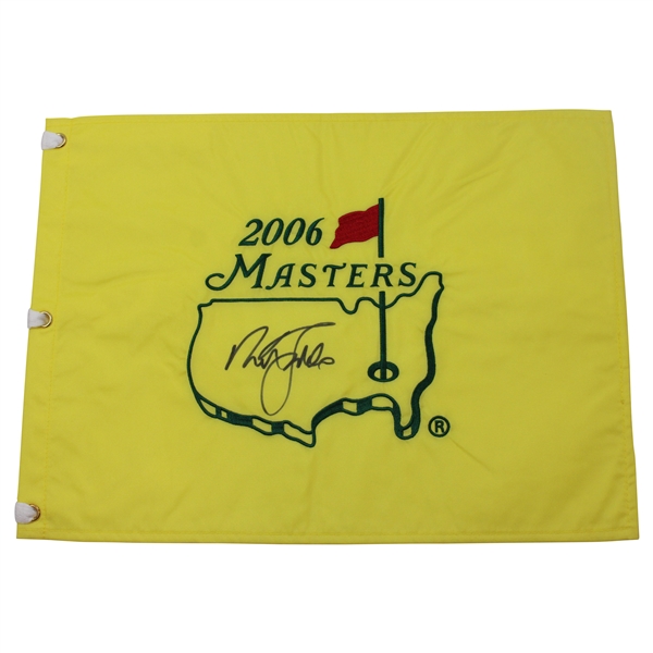 Nick Faldo Signed 2006 Masters Tournament Embroidered Flag JSA ALOA