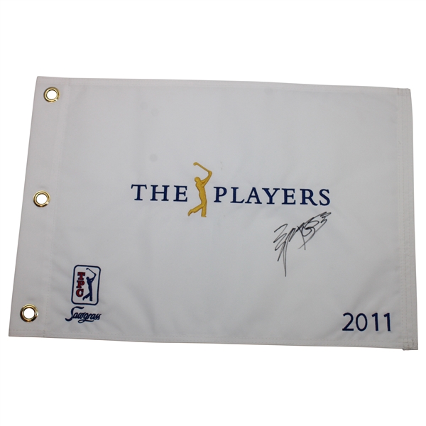 K.J Choi Signed 2011 Players Championship Embroidered Flag JSA ALOA