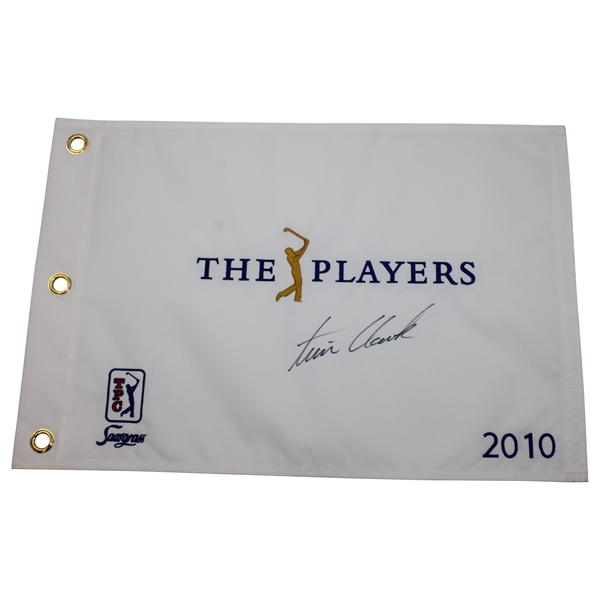 Tim Clark Signed 2010 Players Championship Embroidered Flag JSA ALOA