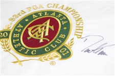 David Toms Signed 2001 PGA Championship at Atlanta Athletic Club Embroidered Flag JSA ALOA