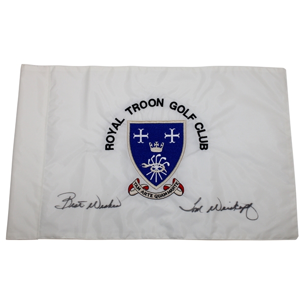 Tom Weiskopf Signed Royal Troon Embroidered Flag with Best Wishes JSA ALOA