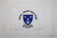 Tom Weiskopf Signed Royal Troon Embroidered Flag with 'Best Wishes' JSA ALOA