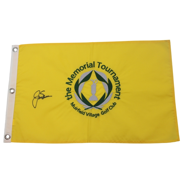 Jack Nicklaus Signed Memorial Tournament at Muirfield Village Embroidered Flag JSA ALOA