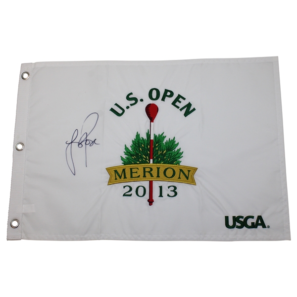 Justin Rose Signed 2013 US Open at Merion Embroidered Flag JSA ALOA