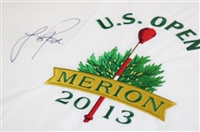 Justin Rose Signed 2013 US Open at Merion Embroidered Flag JSA ALOA