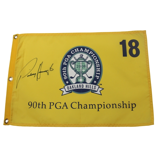 Padraig Harrington Signed 2008 PGA Championship at Oakland Hills Flag JSA ALOA