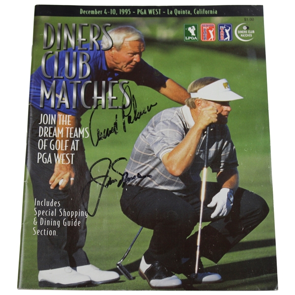 Arnold Palmer & Jack Nicklaus Signed 1995 Diners Club Matches Program JSA ALOA